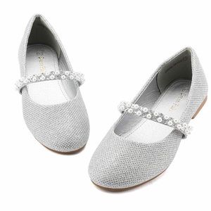 Youth girls silver flats 2Y pre owned